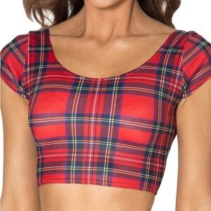 Black Milk Red Tartan Nana Top